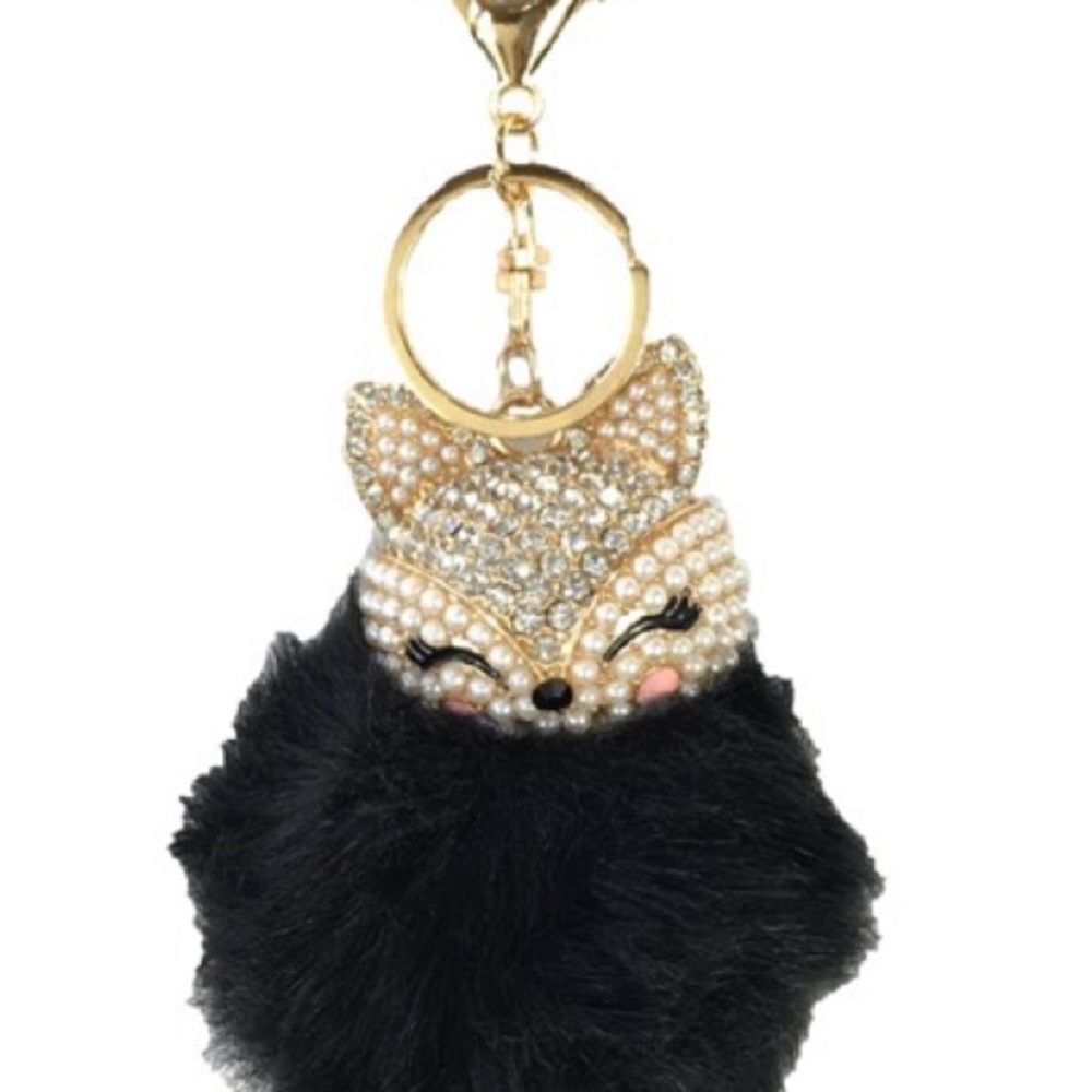 NWOT Fashion Culture Foxy Pom Pom Key Chain Purse Charm